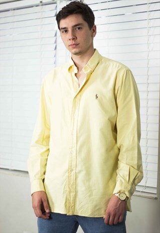 VINTAGE POLO RALPH LAUREN SHIRT LOGO 90S L 12.7