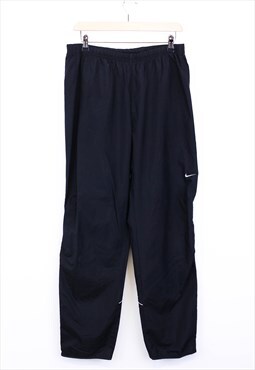 Vintage Nike Water Resistant Joggers Black With Swoosh Logo