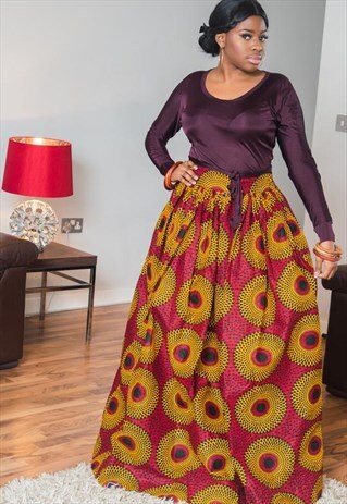 XAVIERA AFRICAN MAXI SKIRT