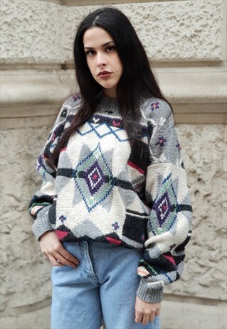 MULTICOLOR VINTAGE 80S KNITWEAR HANDMADE COD.11-04