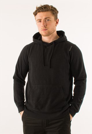 VINTAGE BLACK REEBOK HOODIE PULLOVER LARGE