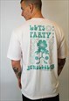 JUNGLECLUB AIRTEX T-SHIRT WITH GREEN FLOWER BACK PRINT