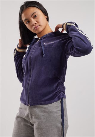 VINTAGE US POLO ASSN VELOUR ZIP-UP HOODIE