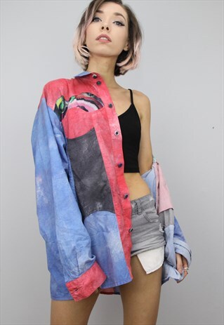 VINTAGE 80S/90S OVERSIZED PATTERNED SHIRT