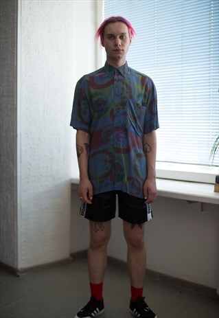 VINTAGE 80'S ABSTRACT PRINT MULTICOLOUR SHIRT