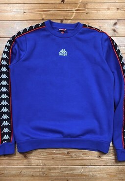 Retro kappa blue taped sweatshirt small 