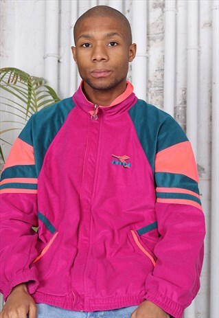 VINTAGE DIADORA LOGO TRACK JACKET PINK