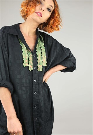 VINTAGE 80S 90S OVERSIZED LONG SLEEVE PATTERNED SHIRT
