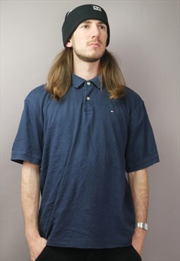 Vintage Tommy Hilfiger Polo Shirt in Blue with Logo