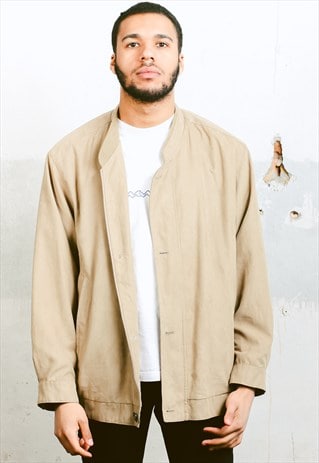 VINTAGE FAUX SUEDE BOMBER JACKET