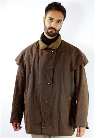 VINTAGE MENS BARBOUR WAX COAT BROWN