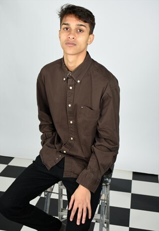 VINTAGE TOMMY HILFIGER BROWN SHIRT