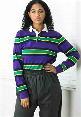 VINTAGE POLO RALPH LAUREN RUGBY SHIRT LOGO 90S X 11.3