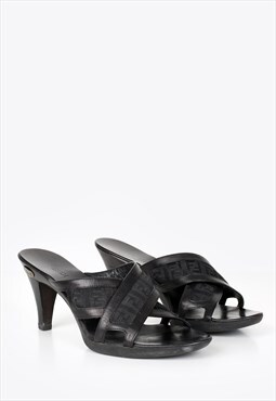 Vintage Fendi Black Zucchino Heels