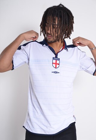 VINTAGE UMBRO ENGLAND REVERSIBLE FOOTBALL SHIRT WHITE