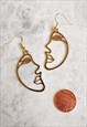 ABSTRACT FACE EARRINGS ROSE GOLD-TONE