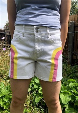 Reworked Vintage Stripe White Levi Shorts