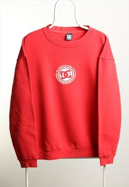 DC Vintage Crewneck Logo Sweatshirt Red Unisex Size M