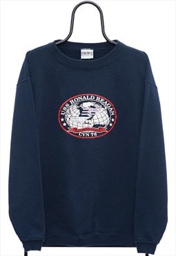 Vintage USS 90s Graphic Navy Sweatshirt Womens