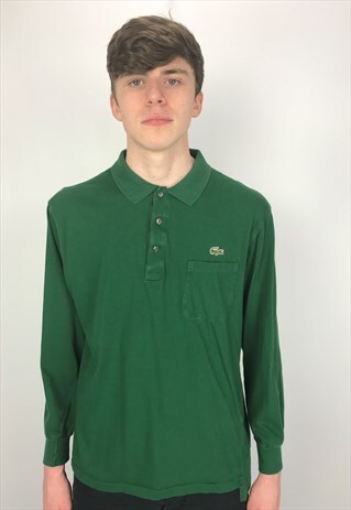 90S VINTAGE CHEMISE LACOSTE LONG SLEEVE POLO SHIRT