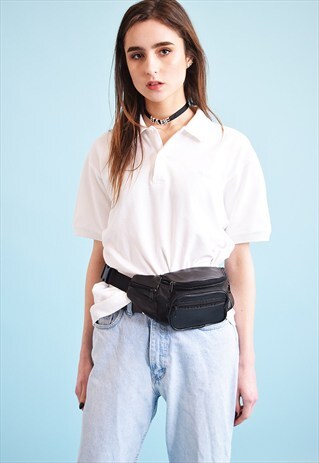VINTAGE 90'S RETRO FAUX LEATHER BUMBAG