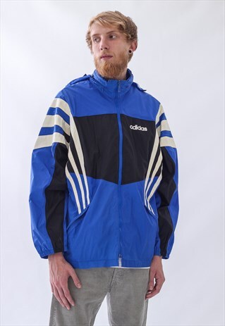 VINTAGE MENS ADIDAS TRACK SUIT WATERPROOF WINDBREAKER JACKET