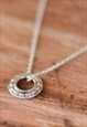 KARMA CHAIN NECKLACE FOR MEN SILVER CIRCLE PENDANT FOR HIM