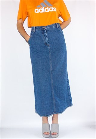 VINTAGE 90'S DENIM MAXI SKIRT