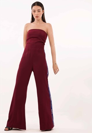 FKNS MAROON TUBE JUMPSUIT