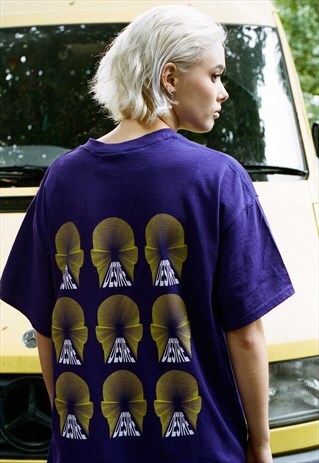 PURPLE SHORT SLEEVED T-SHIRT WITH DESIRE PRINT
