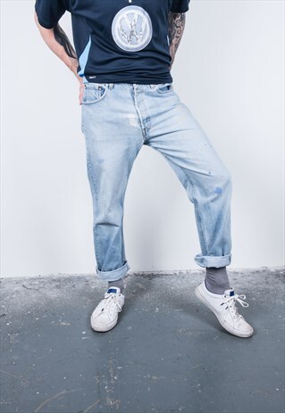 LEVI'S VINTAGE BLUE 501 PAINT JEANS