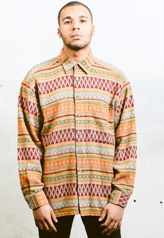 VINTAGE THICK AZTEC STRIPED SHIRT
