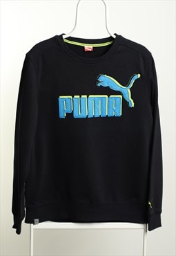 Vintage Puma Crewneck Large Logo Sweatshirt Black