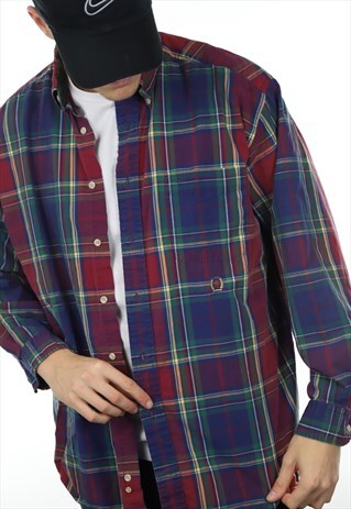VINTAGE TOMMY HILFIGER CREST LOGO CHECKED SHIRT