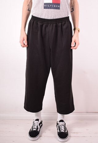 ADIDAS MENS VINTAGE TRACKSUIT TROUSERS XXL BLACK 90S