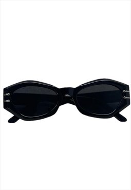 Black Chunky Hexagonal Sunglasses