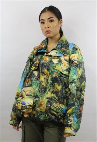 VINTAGE 90'S HAWAIIAN PRINT PADDED JACKET