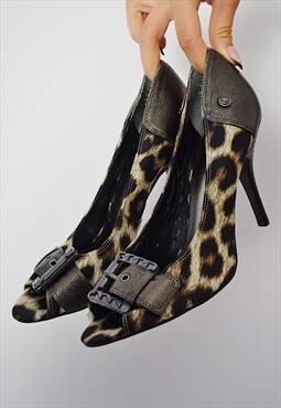 Vintage Guess Stiletto Heels Animal Print 