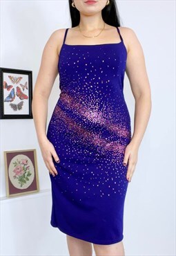 Vintage 90s Purple Glitter Dress