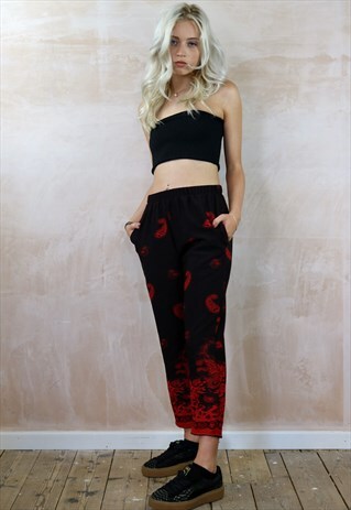 CHINESE PAISLEY CROP TROUSERS