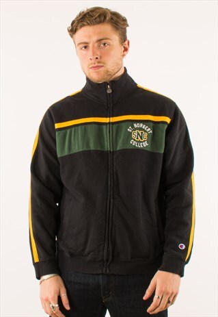 VINTAGE BLACK CHAMPION FULL ZIP SWEATSHIRT