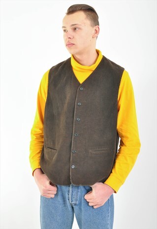 VINTAGE CORDUROY VEST IN BROWN