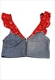 Vintage frill rework denim style zip corset bralet 