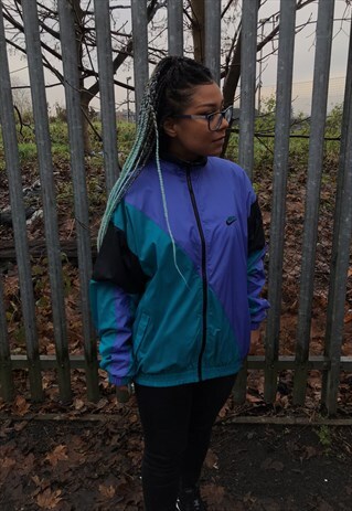 VINTAGE NIKE RARE ZIP THROUGH SHELLSUIT TRACK JACKET PURPLE