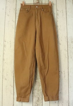 Vintage 90s Brown Tan Mom Ballon Tapered Jeans Trousers