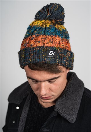 OUTSIDEIN POMPOM HAT MULTI
