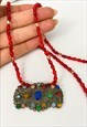 RE-WORKED VINTAGE FILIGREE JEWEL PENDANT NECKLACE