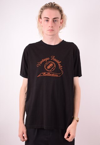 UMBRO MENS VINTAGE T-SHIRT TOP LARGE BLACK 90S