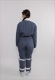 90S ONE PIECE SKI SUIT, GREY COLOR VINTAGE SKI JUMPSUIT