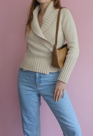 TED BAKER OATMEAL WRAP CARDIGAN